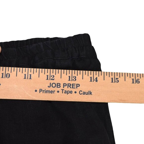 Vintage Chico’s Black 100% Linen Crop Pants Sz 1 Relaxed Fit Minimalist Coastal - Picture 5 of 9